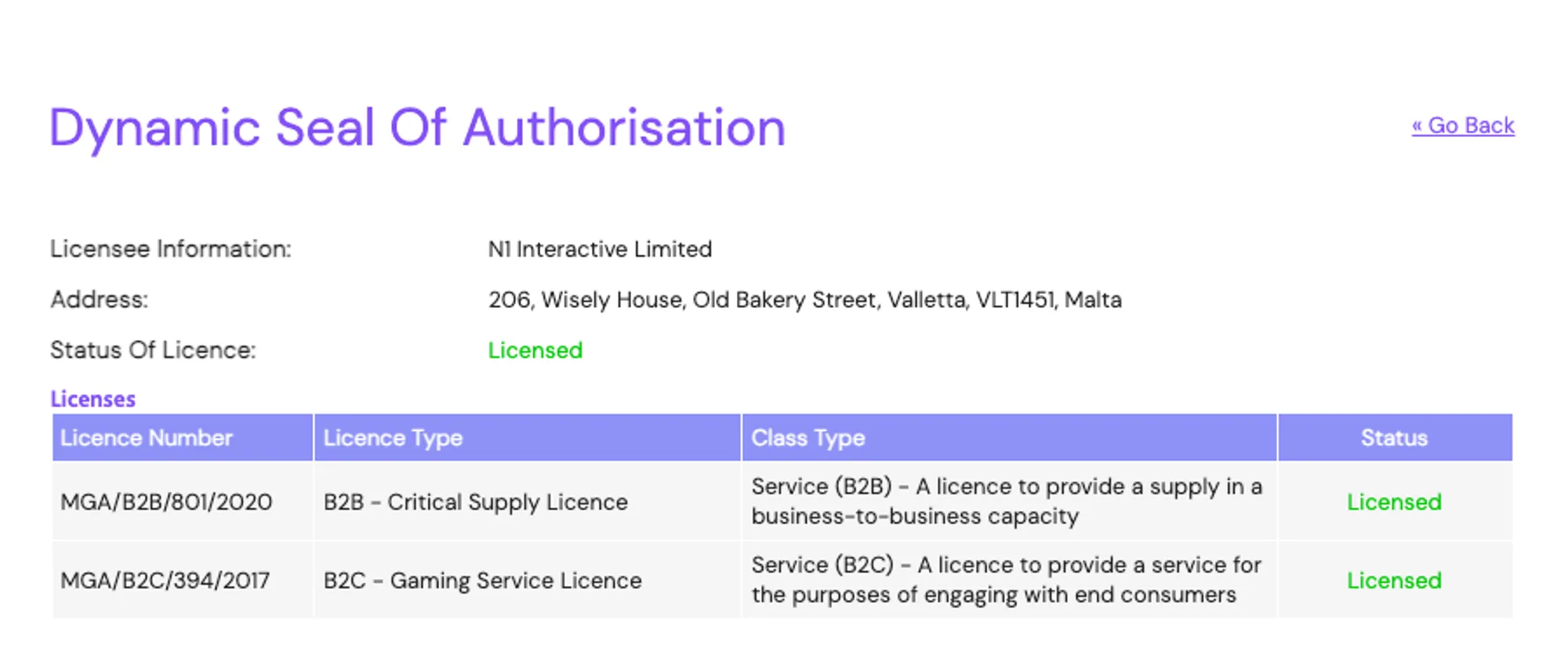 N1 Casino Mga License 332x221