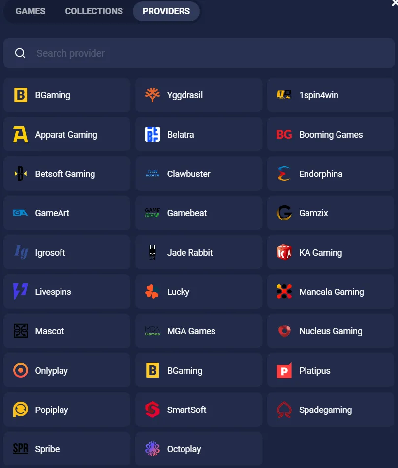 Joo Casino Providers 332x221