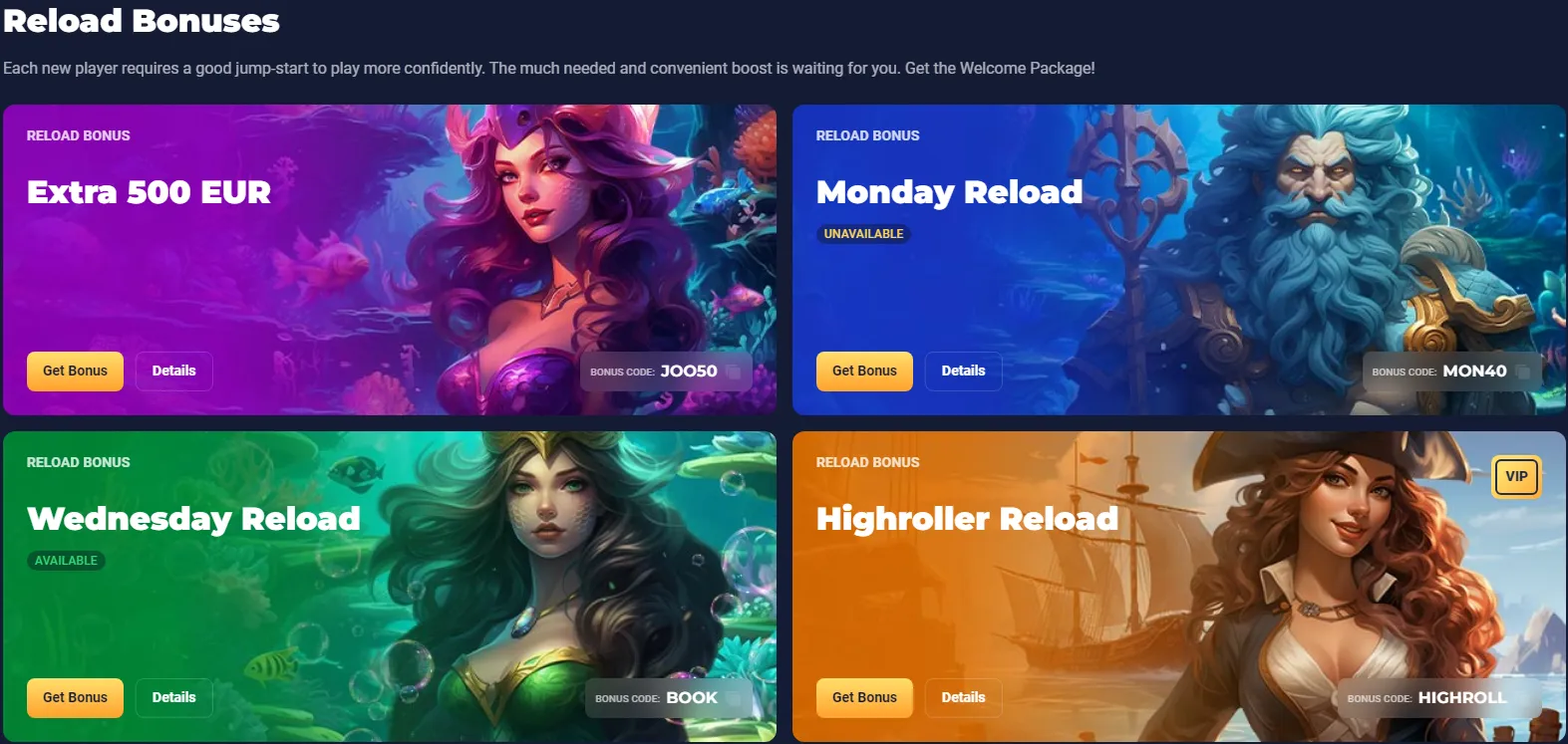 Joo Casino Reload Bonus 332x221