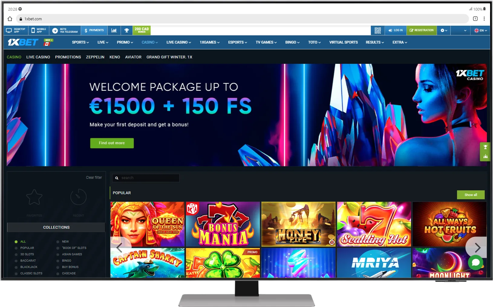 1xBet Desktop 768x478