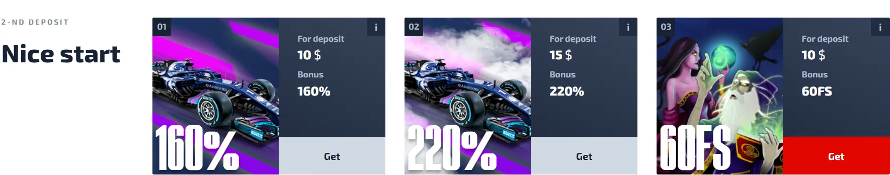 F1 Casino 2nd Bonus 332x221