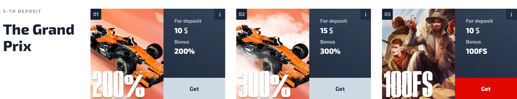 F1 Casino 5th Bonus 332x221