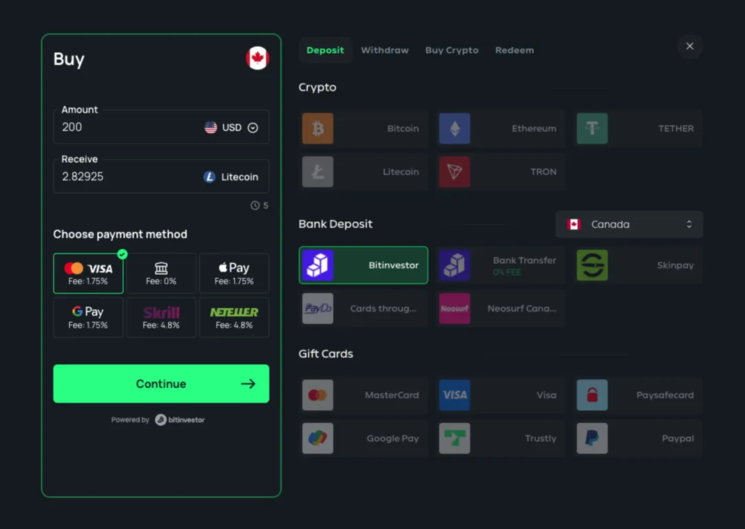 Gamdom Fiat Deposit Via Bitinvestor 332x221
