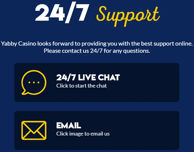 Yabby Casino Support 332x221