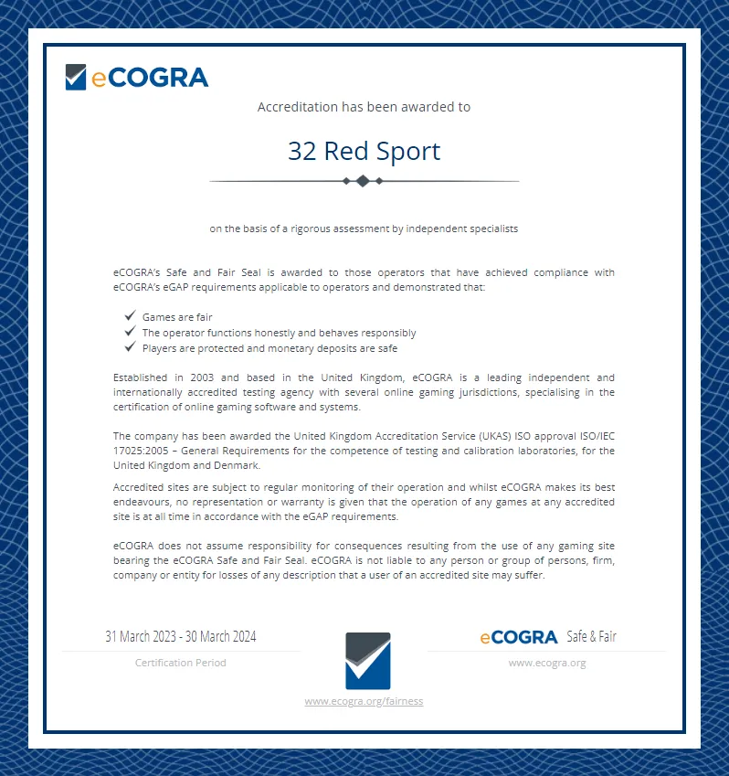 32 Red Casino Auditors Sport 332x221