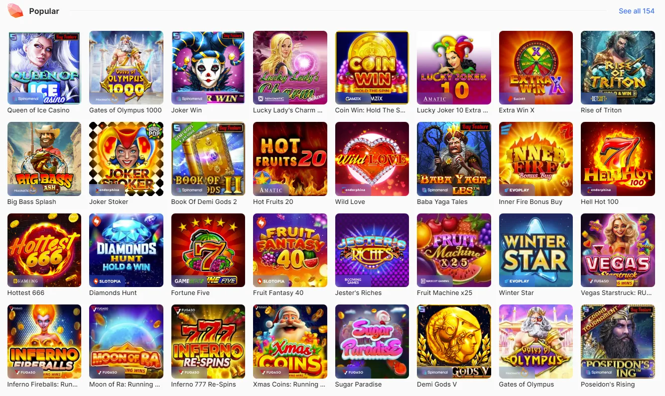 Ice Casino Popular Games 200x119