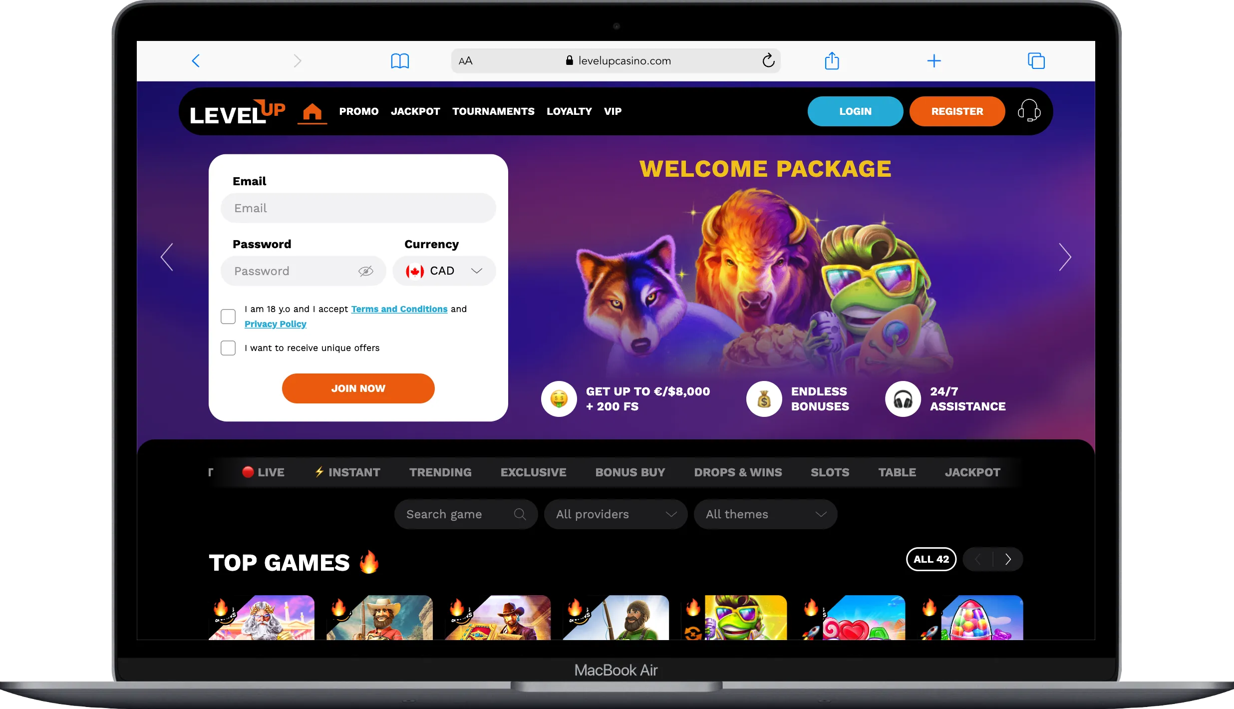 LevelUp Casino Laptop 768x441
