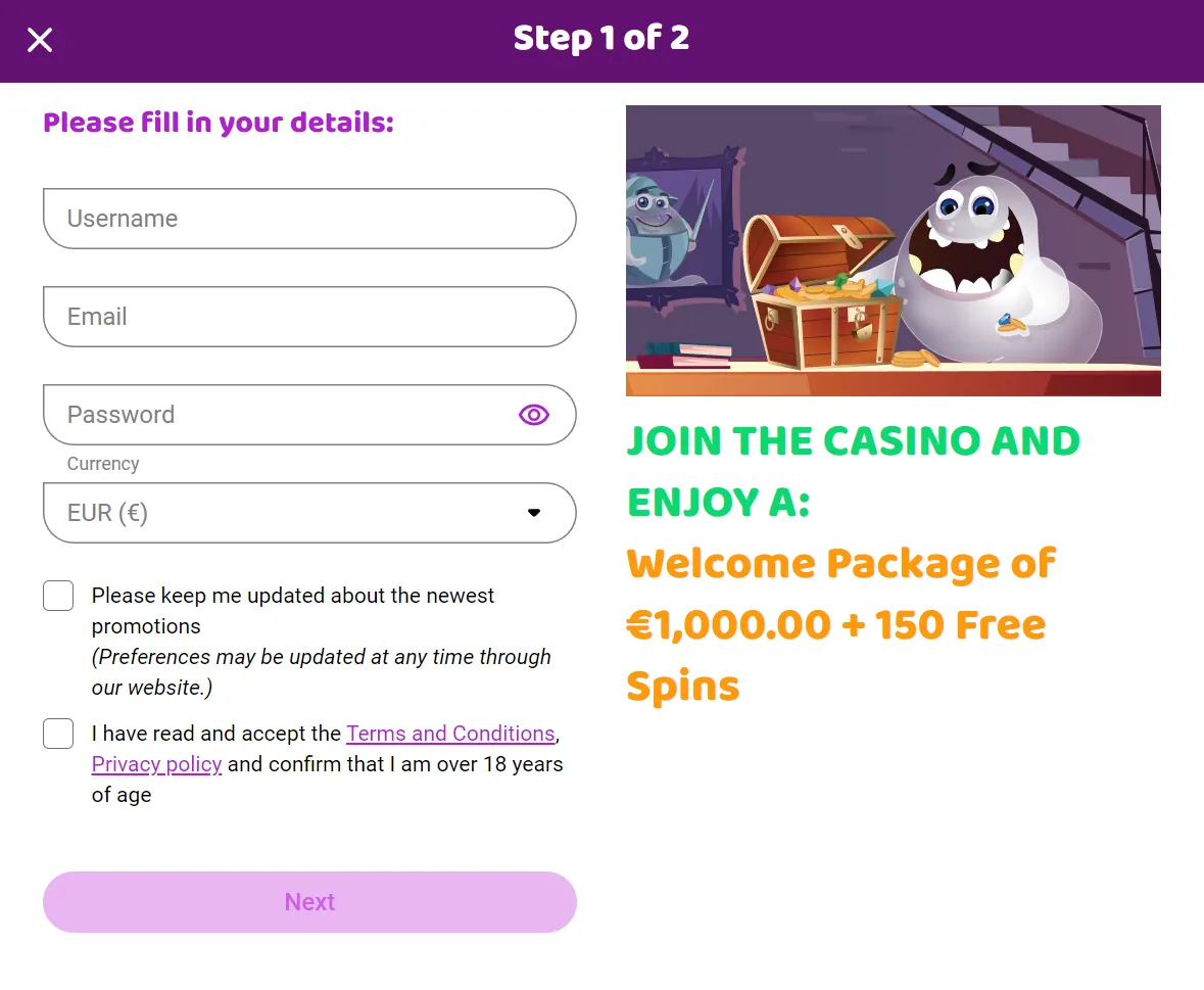 Boo Casino Registration 332x221