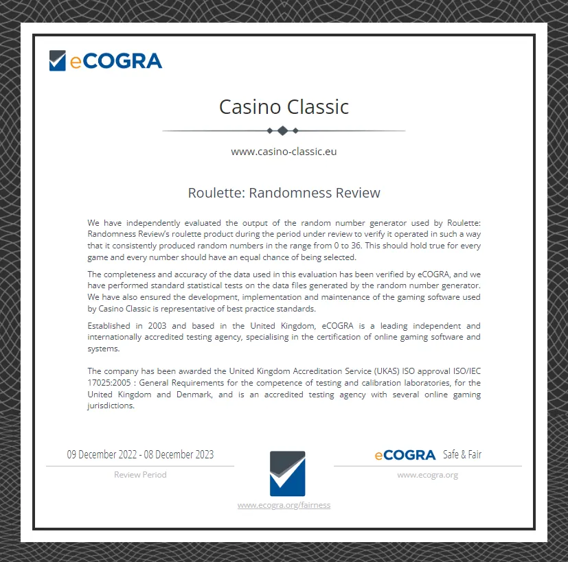 Casino Classic Auditor Certificate 3 332x221