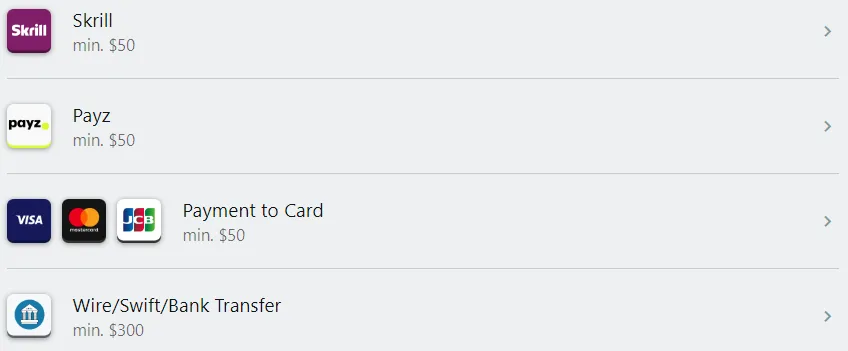 Casino Classic Withdrawals 332x221