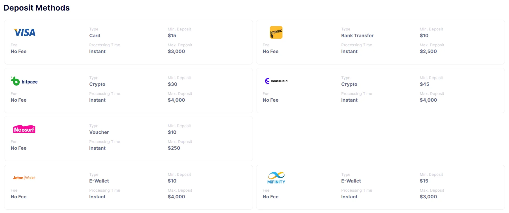 Casino Friday Deposits 332x221