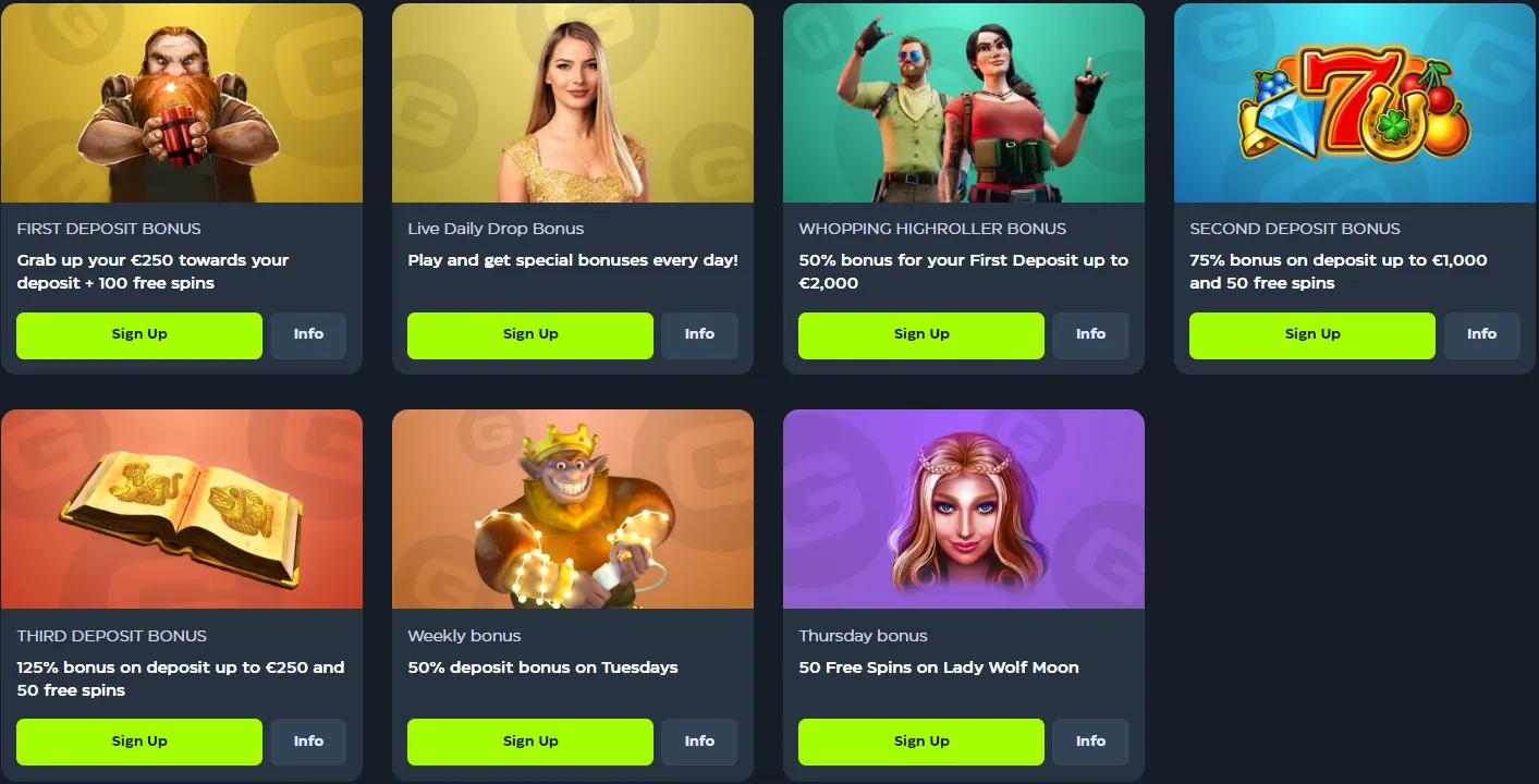 G Slot Bonuses 332x221