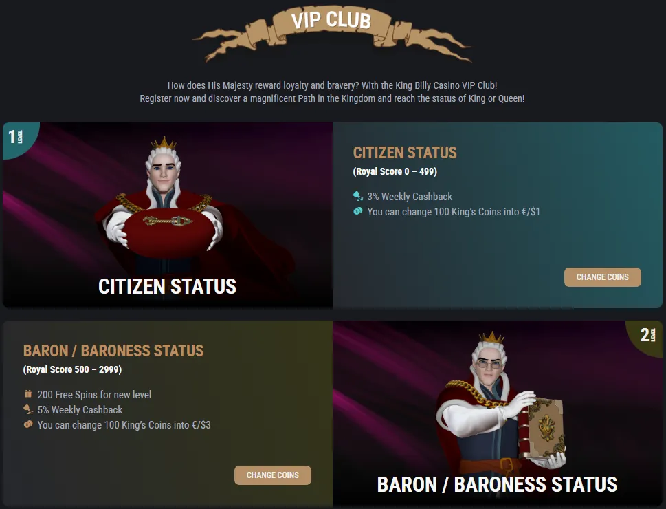 King Billy Casino Vip Club 332x221