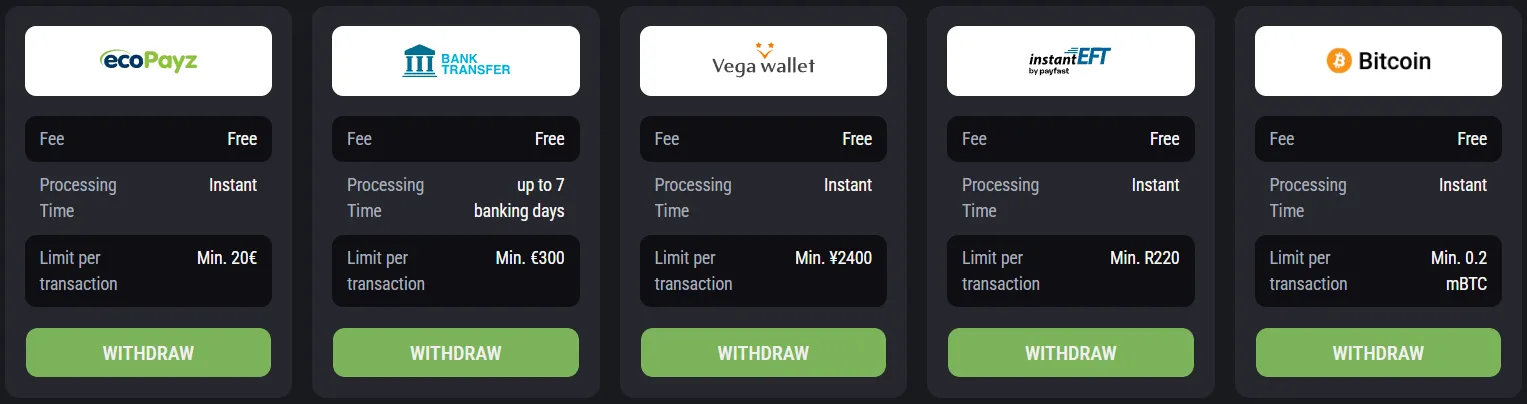 King Billy Casino Withdrawal Methods 2 332x221