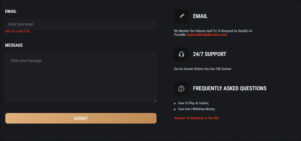 Kingbilly Casino Support Faq 332x221