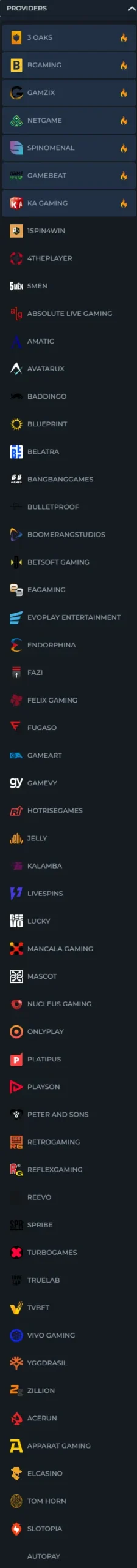 Loki Casino Providers 250x221