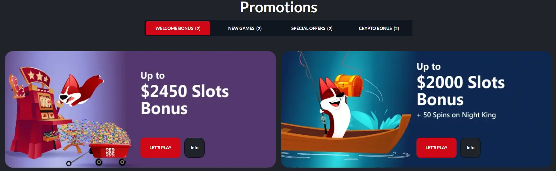 Red Dog Casino Bonus 332x221