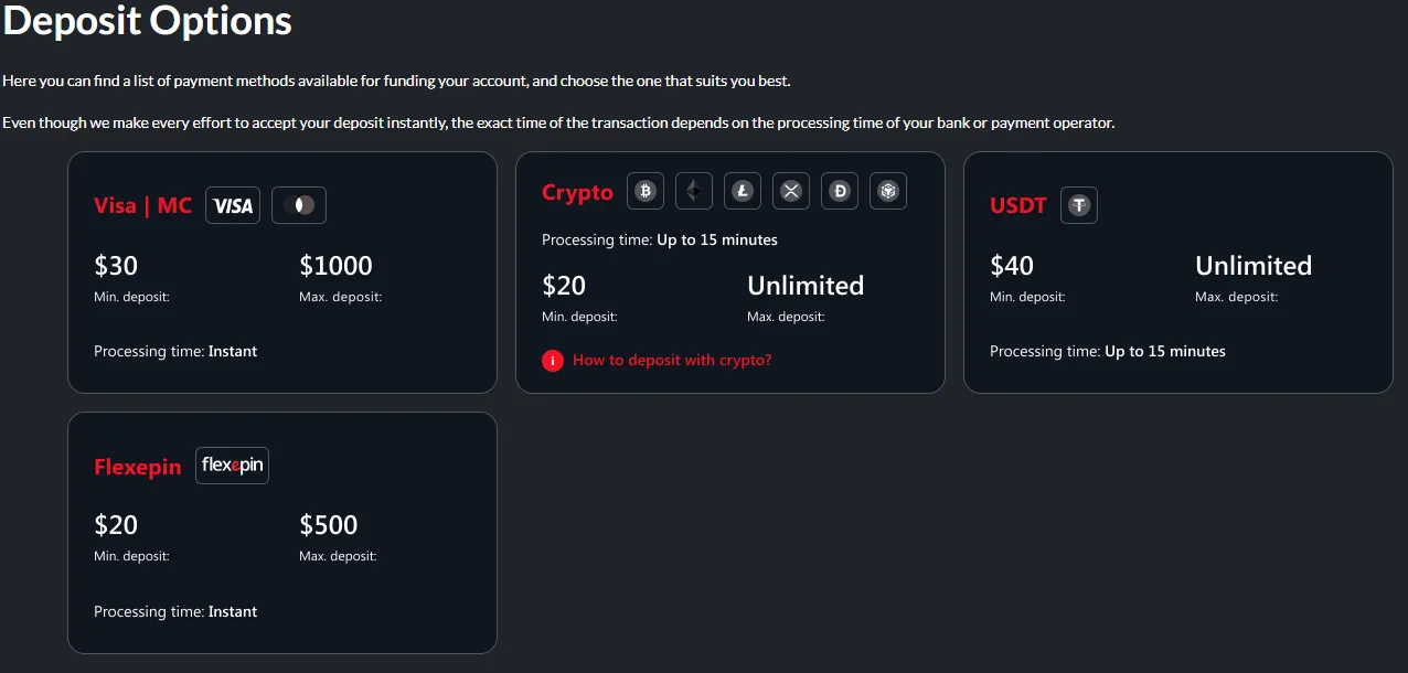 Red Dog Casino Deposits 332x221