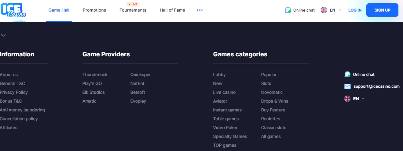 Support Ice Casino 332x221