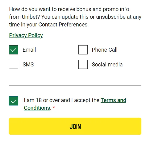 Unibet Casino Registration 2 332x221