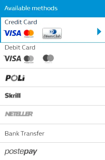 William Hill Deposit Methods 332x221