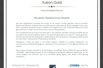 Yukon Gold Casino Auditor Certificate 4 332x221