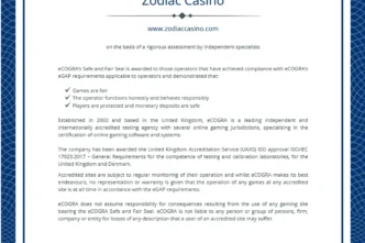 Zodiac Casino Ecogra Audit Certificate 332x221