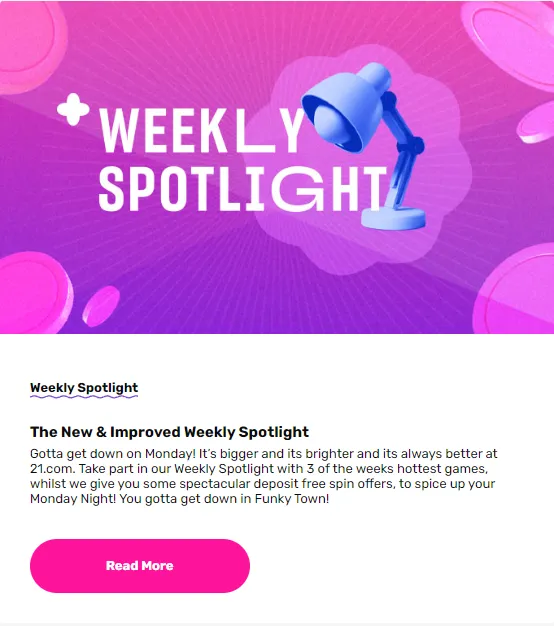 21.com Weekly Spotlight 332x221