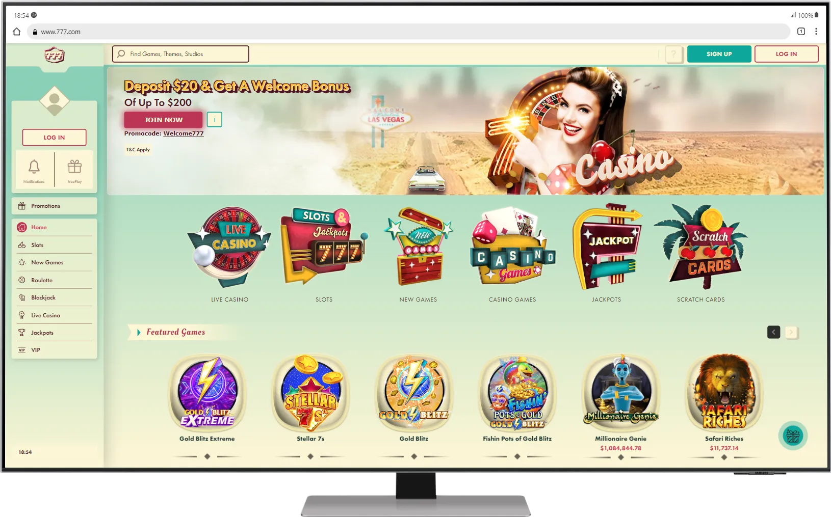 777 Casino Desktop