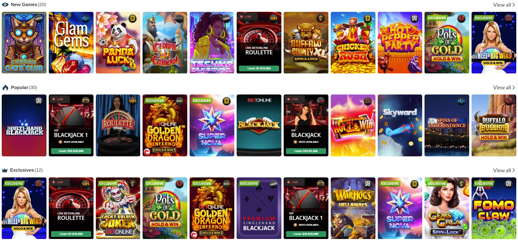BetOnline Casino Games 200x93