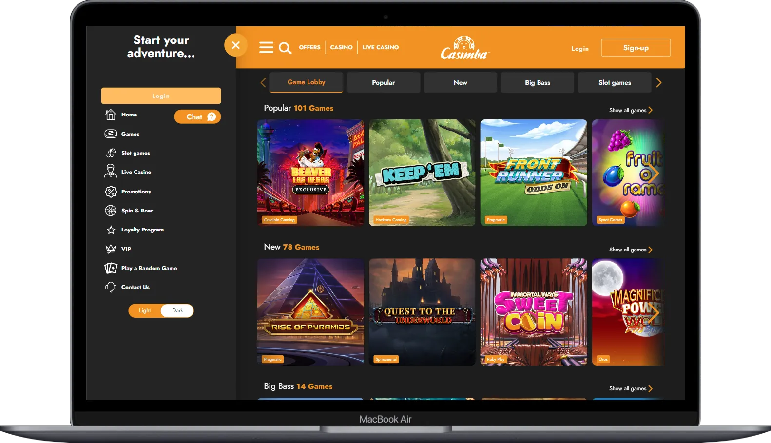 Casimba Casino Laptop 768x441