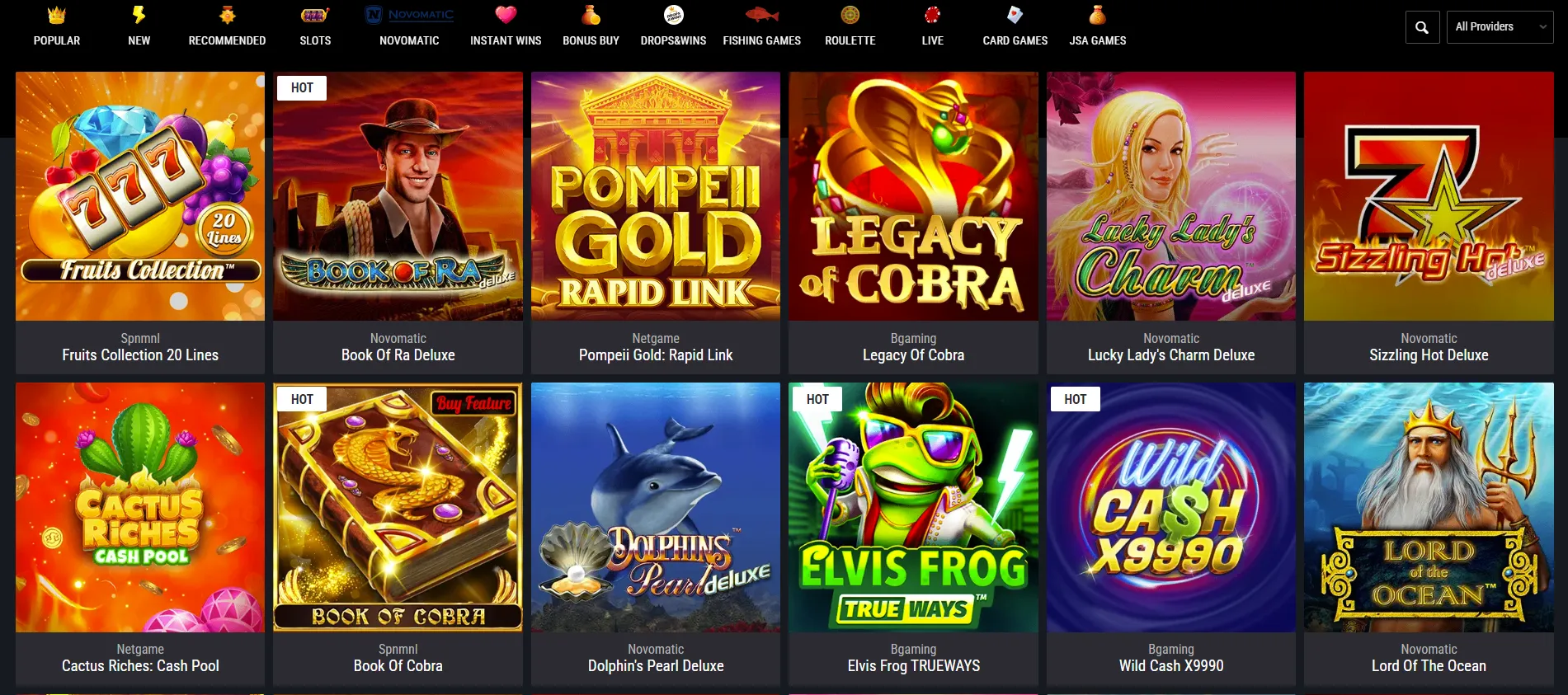 Cobra Casino Games