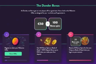 Dunder Casino Bonus 332x221