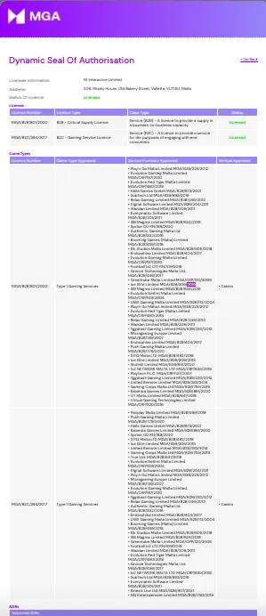 DuxCasino License 299x221