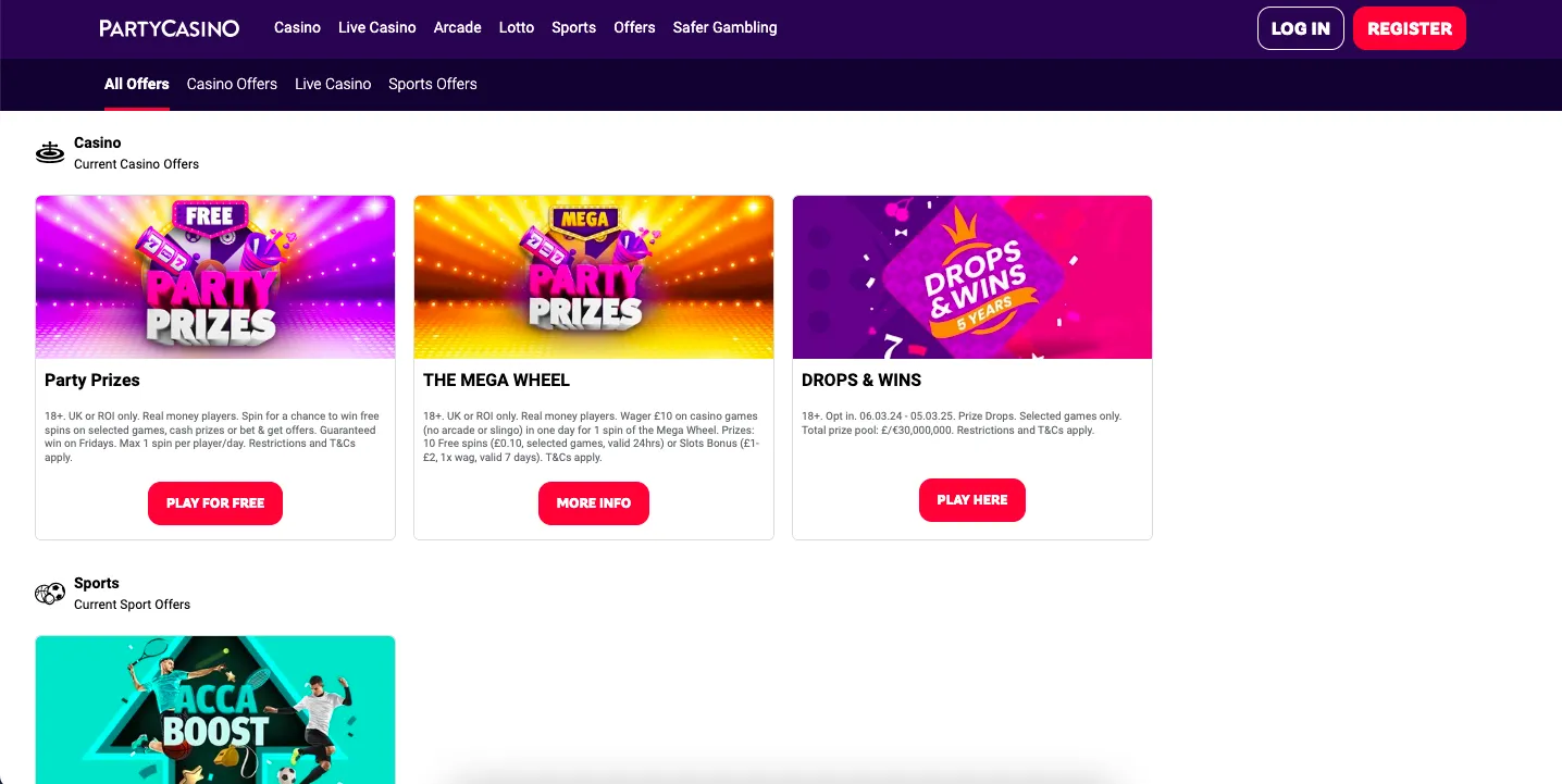 PartyCasino Bonus 332x221