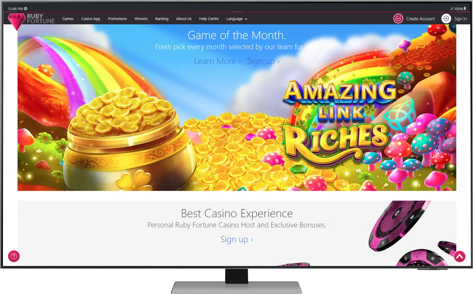 Ruby Fortune Casino Desktop 768x478