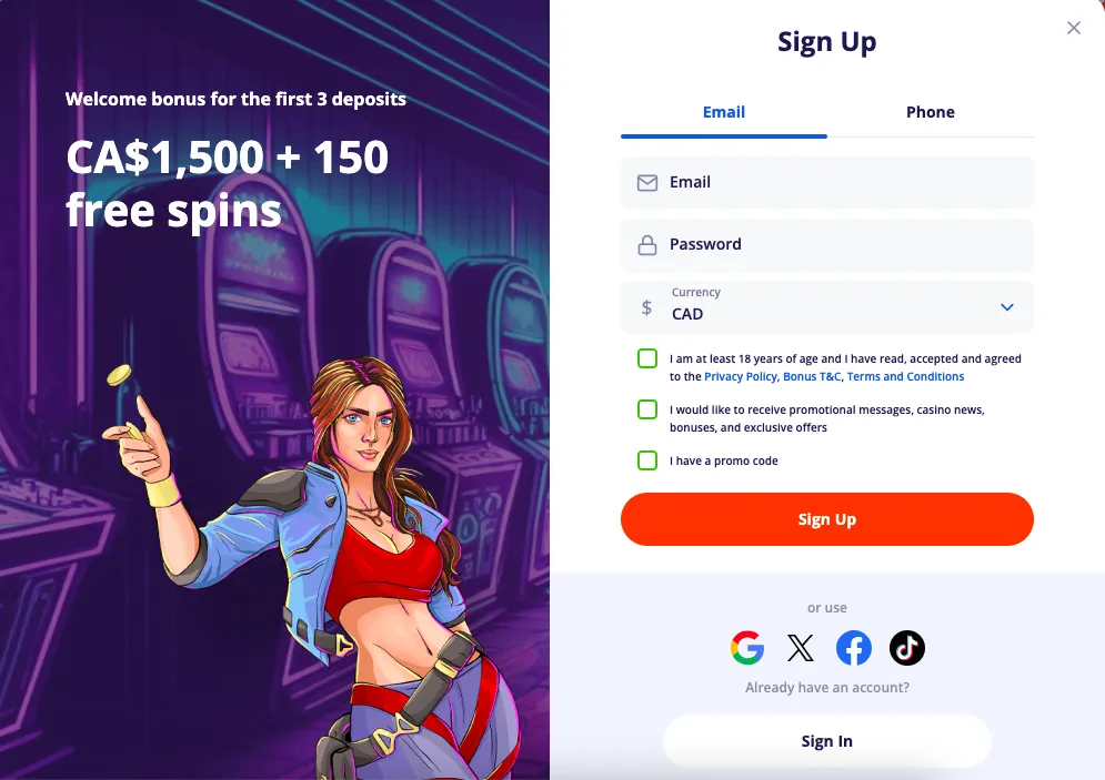 Vulkan Vegas Sign Up 332x221