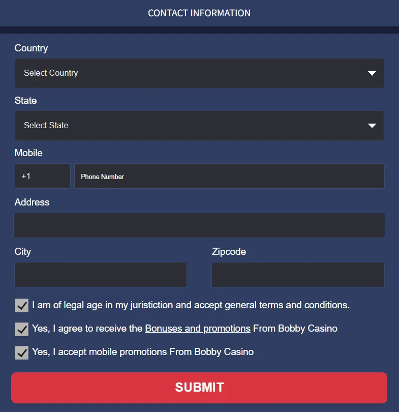 Bobby Registration Step 2 332x221