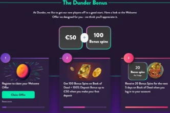 Dunder Casino Bonus 3 332x221