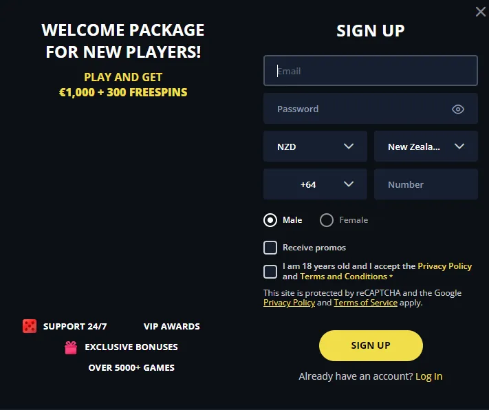 Golden Star Casino Registration 332x221