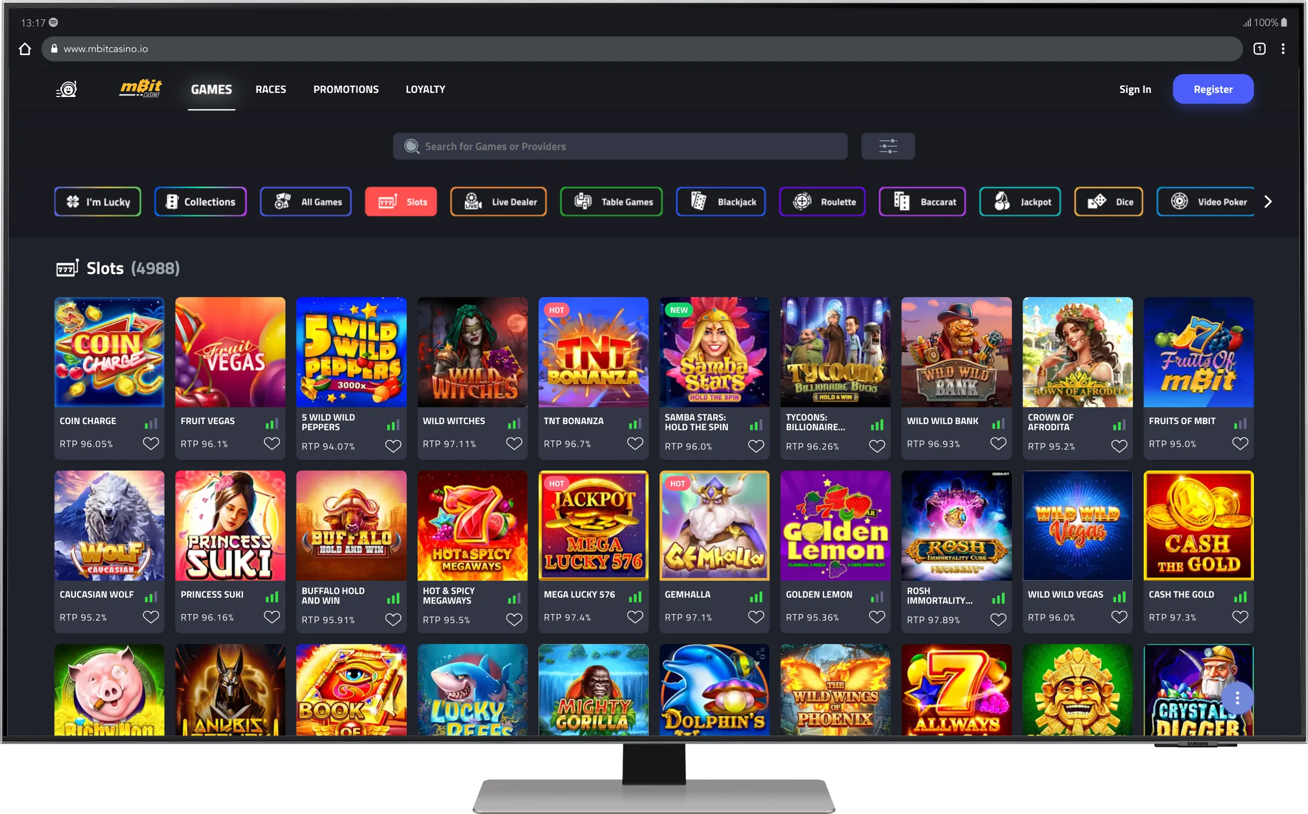Mbit Casino Desktop