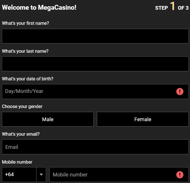 Mega Casino Registration 2 332x221