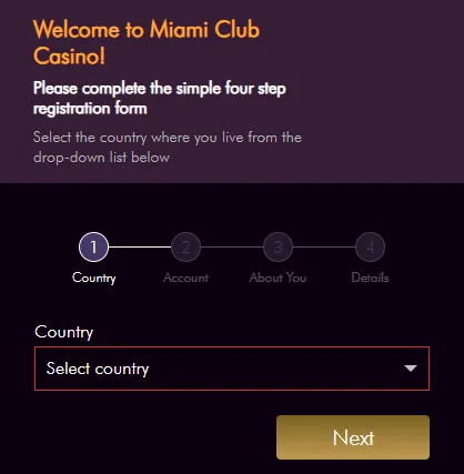 Miami Club Casino Registration 332x221