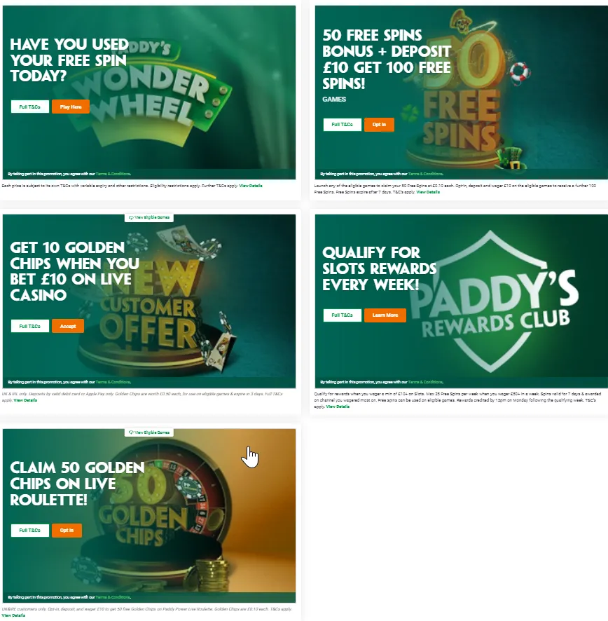 Paddy Power Bonuses 332x221