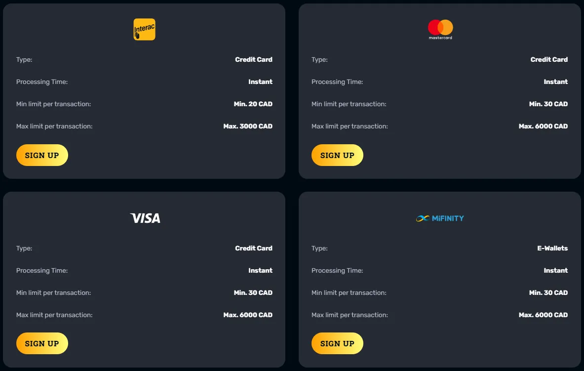 Rocketplay Casino Deposit Methods 332x221