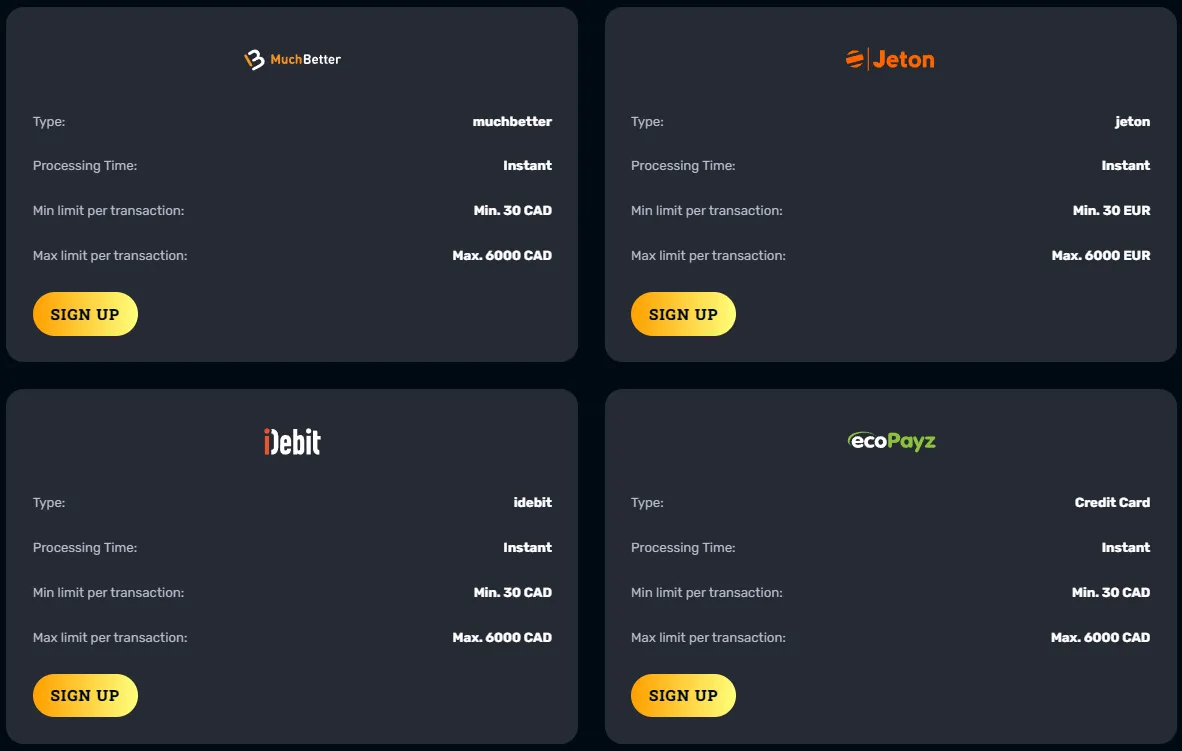 Rocketplay Casino Deposit Methods2 332x221