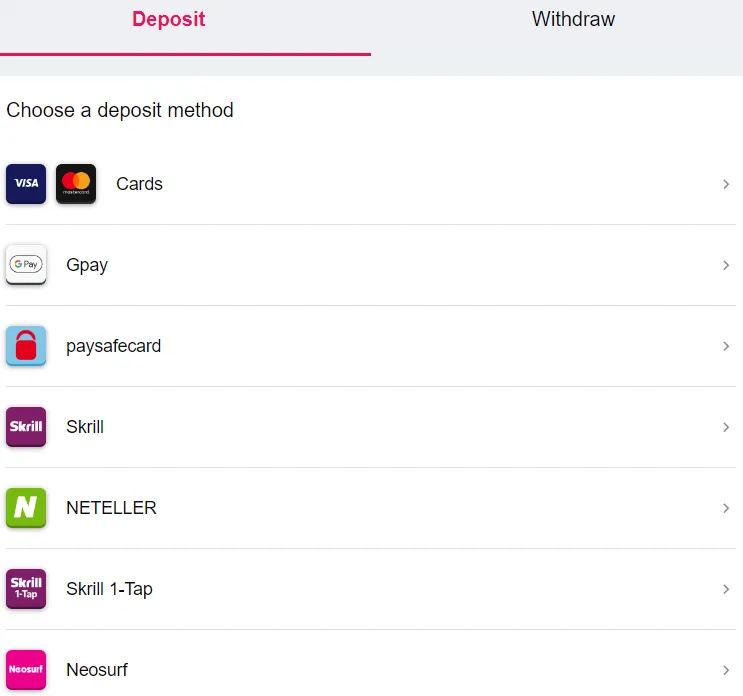 Spin Palace Deposit Methods 332x221