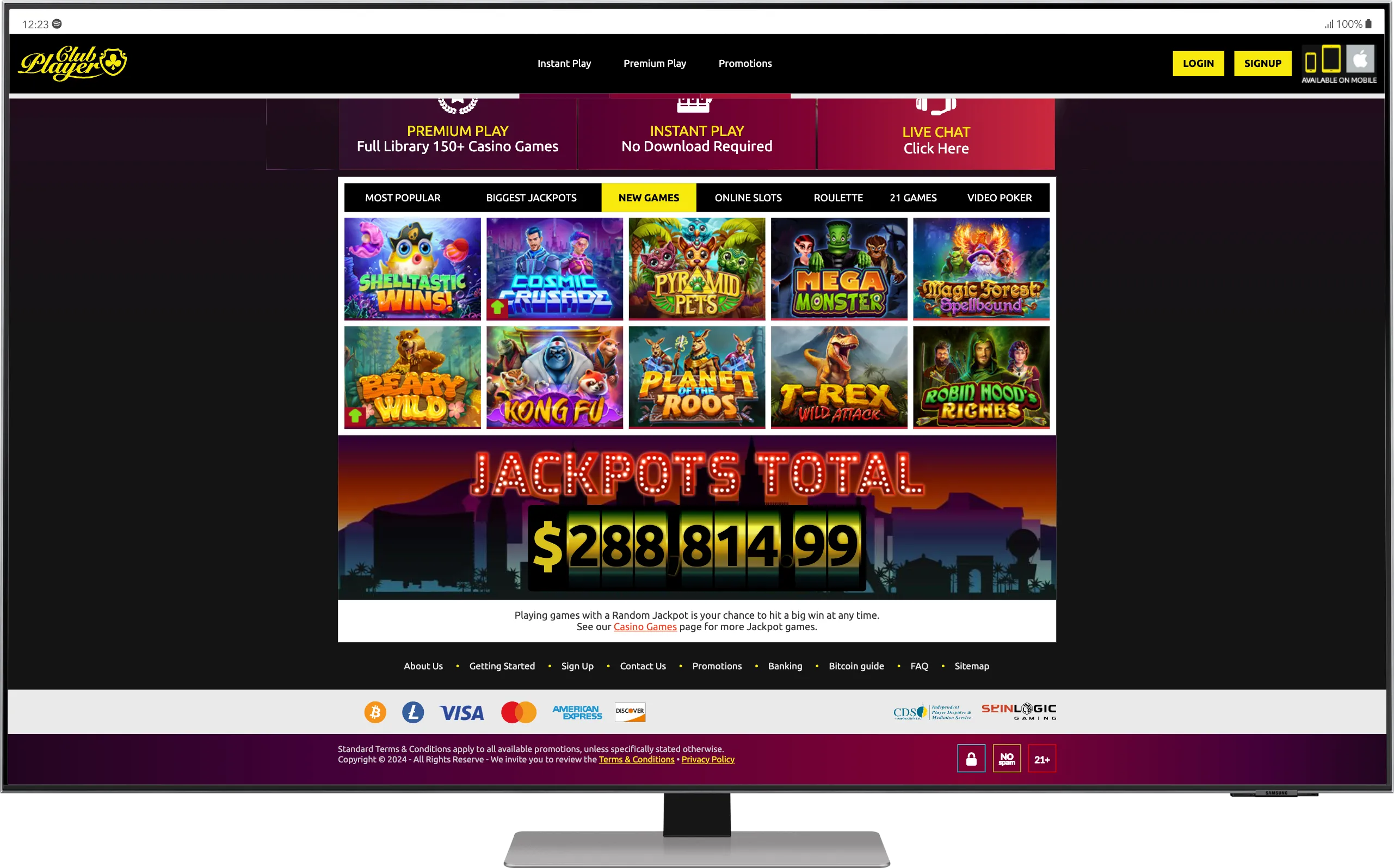 Club Player Casino Desktop