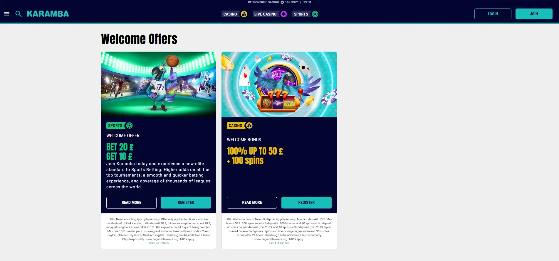 Karamba Casino Bonus 332x221