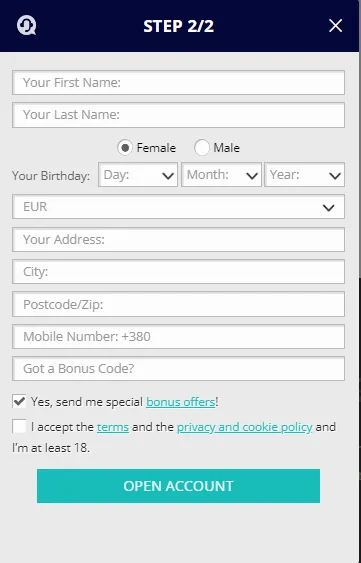 Karamba Casino Registration 2 332x221